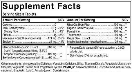 Solgar Cholesterol Support Ingredients